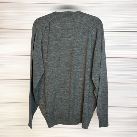 NWOT Juster’s Merino Wool Gray Sweater Pullover V-neck Lightweight Uruguay XL - Picture 6 of 9